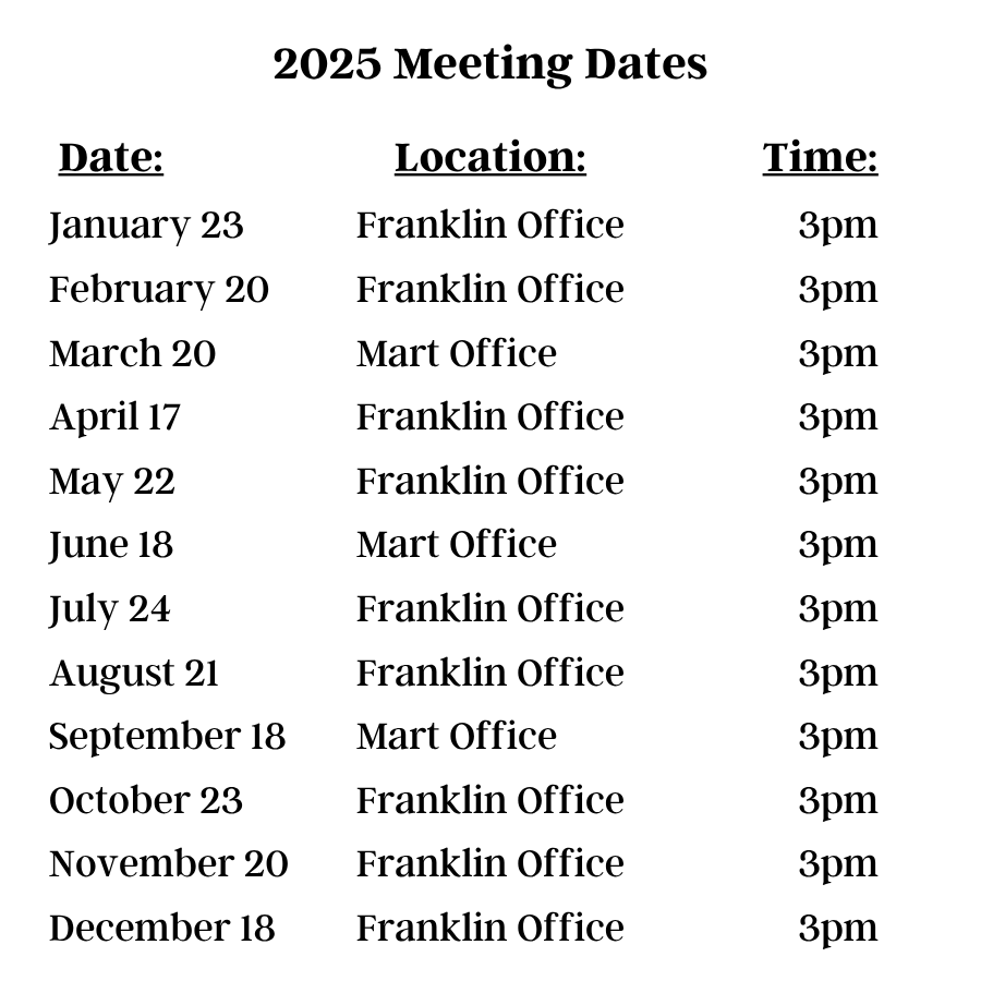 Meeting Dates and Times