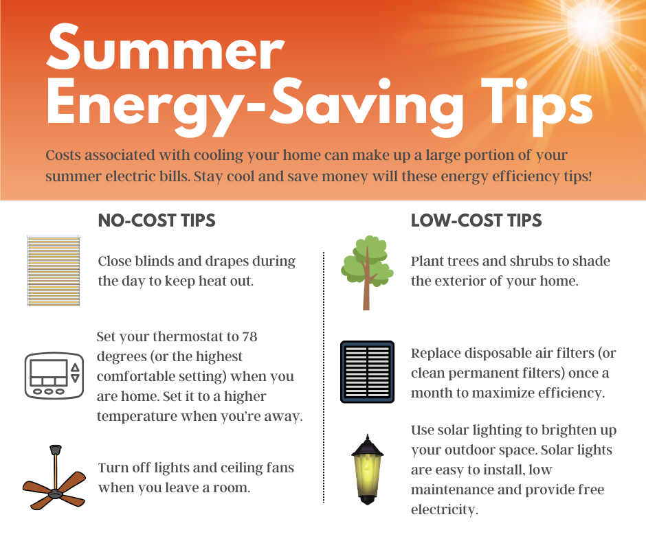 Tips for saving energy during summer