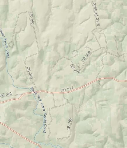 map of area east of Jewett